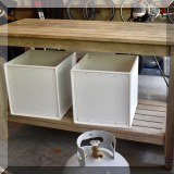 L22. Outdoor teak console table. 